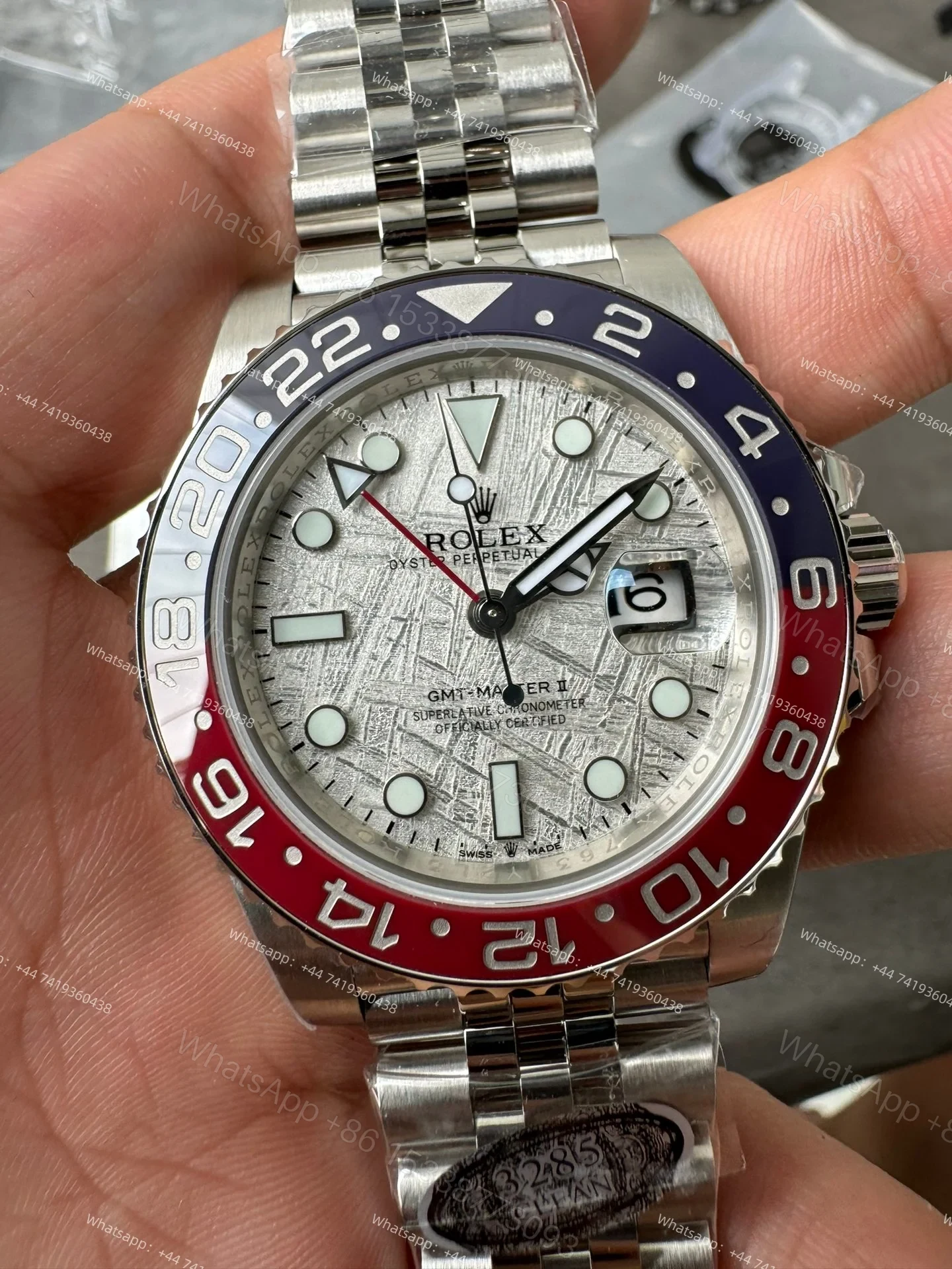 View 4 of Rolex Pepsi GMT Master II M126710blro Jubilee 3285 Movement Best Super Clone (Custom meteorite dial version)