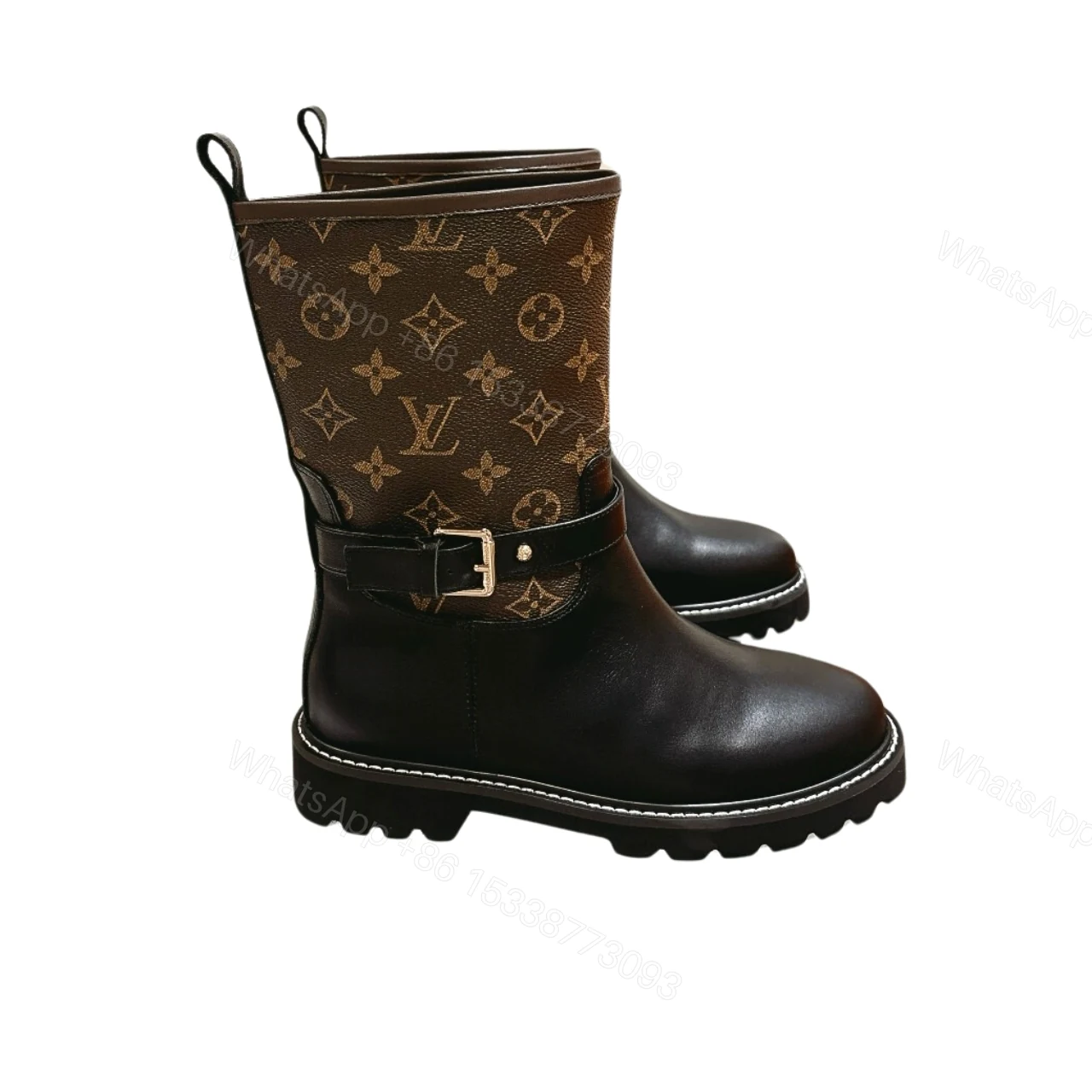 LOUIS VUITTON TERRITORY FLAT ANKLE BOOT MONOGRAM BROWN — view 1