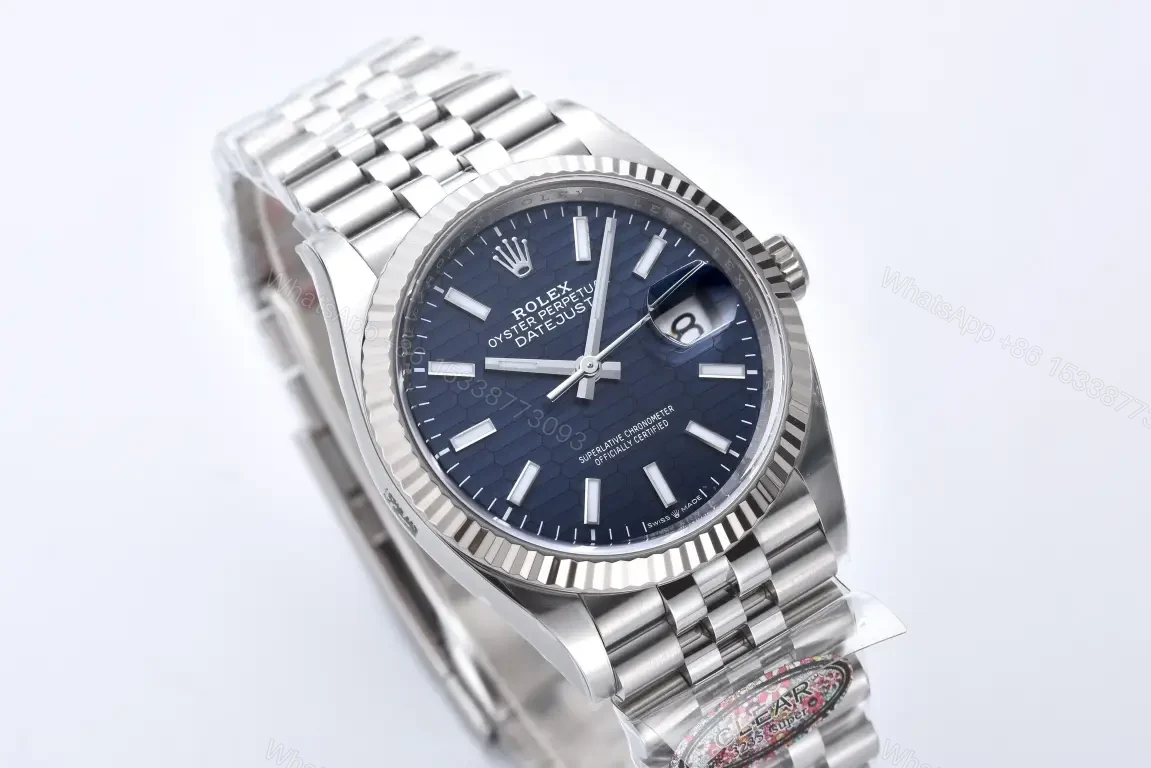 View 3 of Rolex Datejust 36 Blue Fluted Motif Dial Jubilee 126234-0049