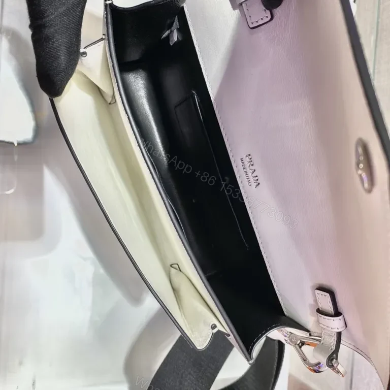 View 2 of White Prada Milano Crossbody: Luxe Saffiano Bag, Minimalist Chic