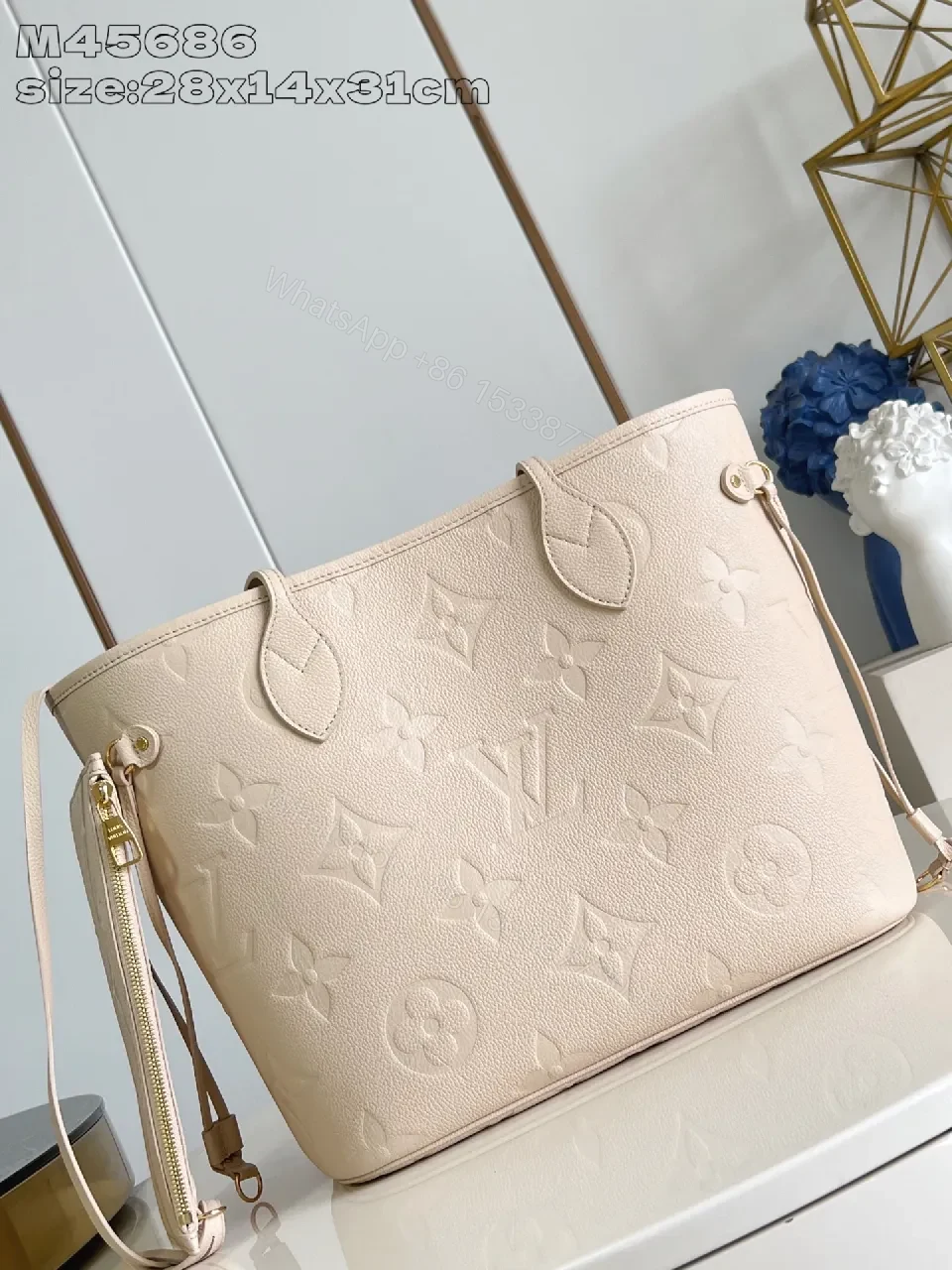 View 4 of Structured Tote: Monogram Texture, Pebbled Leather, Everyday Luxury
