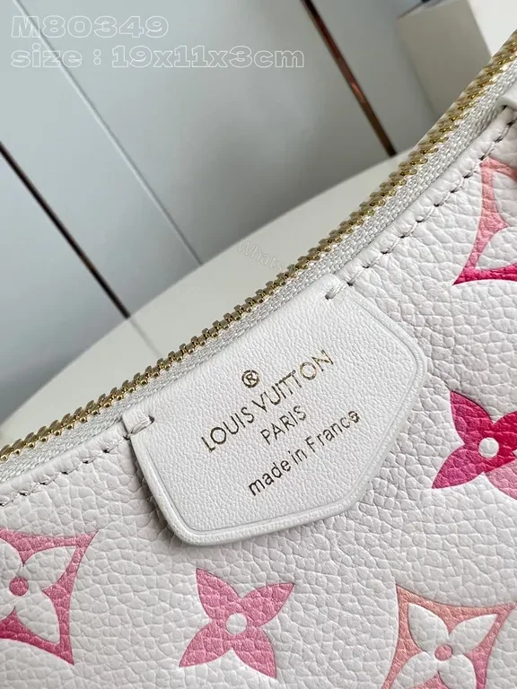 View 2 of Pastel LV-Inspired Leather-Textured Handbag