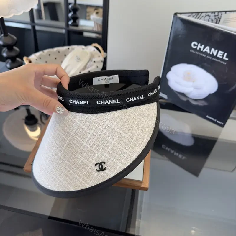 Linen-Blend Visor Hat: Luxe Texture, Logo Detailing — view 1