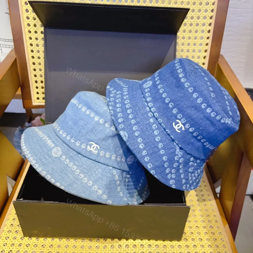 View 6 of Denim Bucket Hat: Chain-Stitch Detail, Designer-Inspired