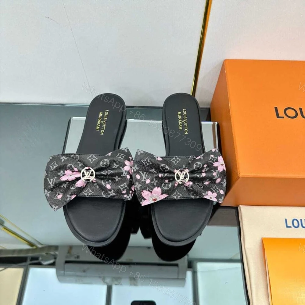 View 2 of LOUIS VUITTON X TAKASHI MURAKAMI LILY FLAT MULE MONOGRAM BLACK