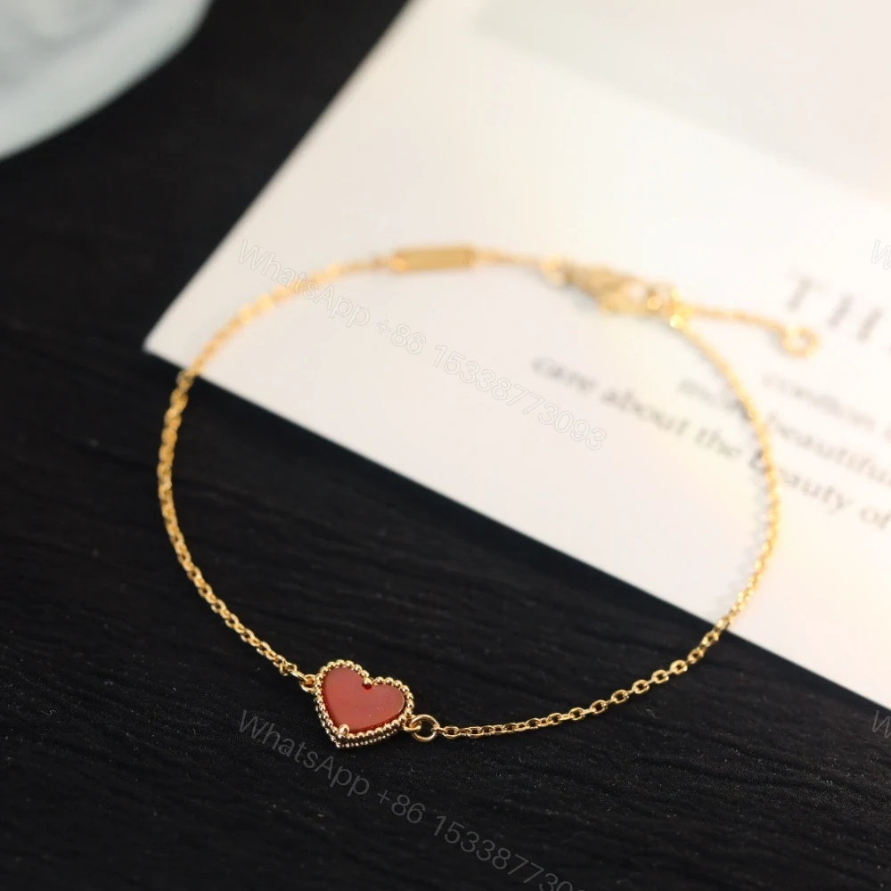 View 9 of 高仿首飾VanCleef&Arpels*RN59L00玉髓愛心玫瑰金手鏈