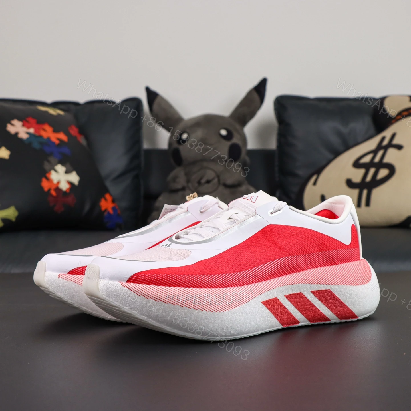View 8 of Adidas Hyperboost Edge White Red