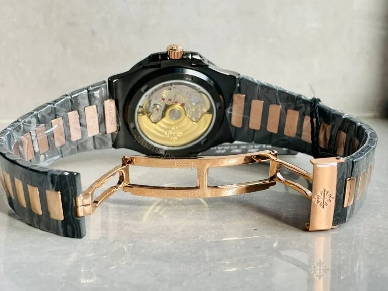 View 2 of Replica Patek Philippe Nautilus DiW Carbon Black Dial