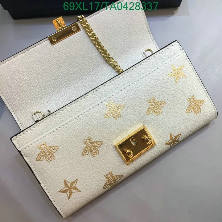 View 6 of Gucci Padlock Bee Star White Wallet on Chain Knockoff GF78QS