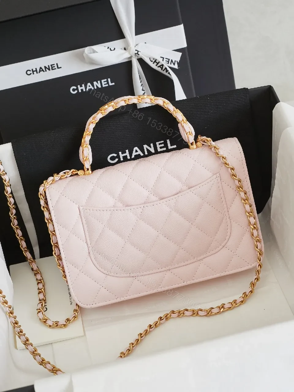 View 5 of Soft Pink Quilted Mini Bag - Luxe, Compact, All-Day Elevation