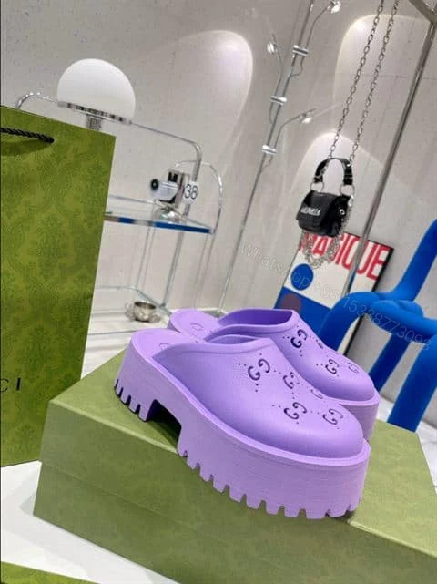 View 2 of GUCCI WONMEN’S PLATFORM PERFORATED G SANDAL – SDG015