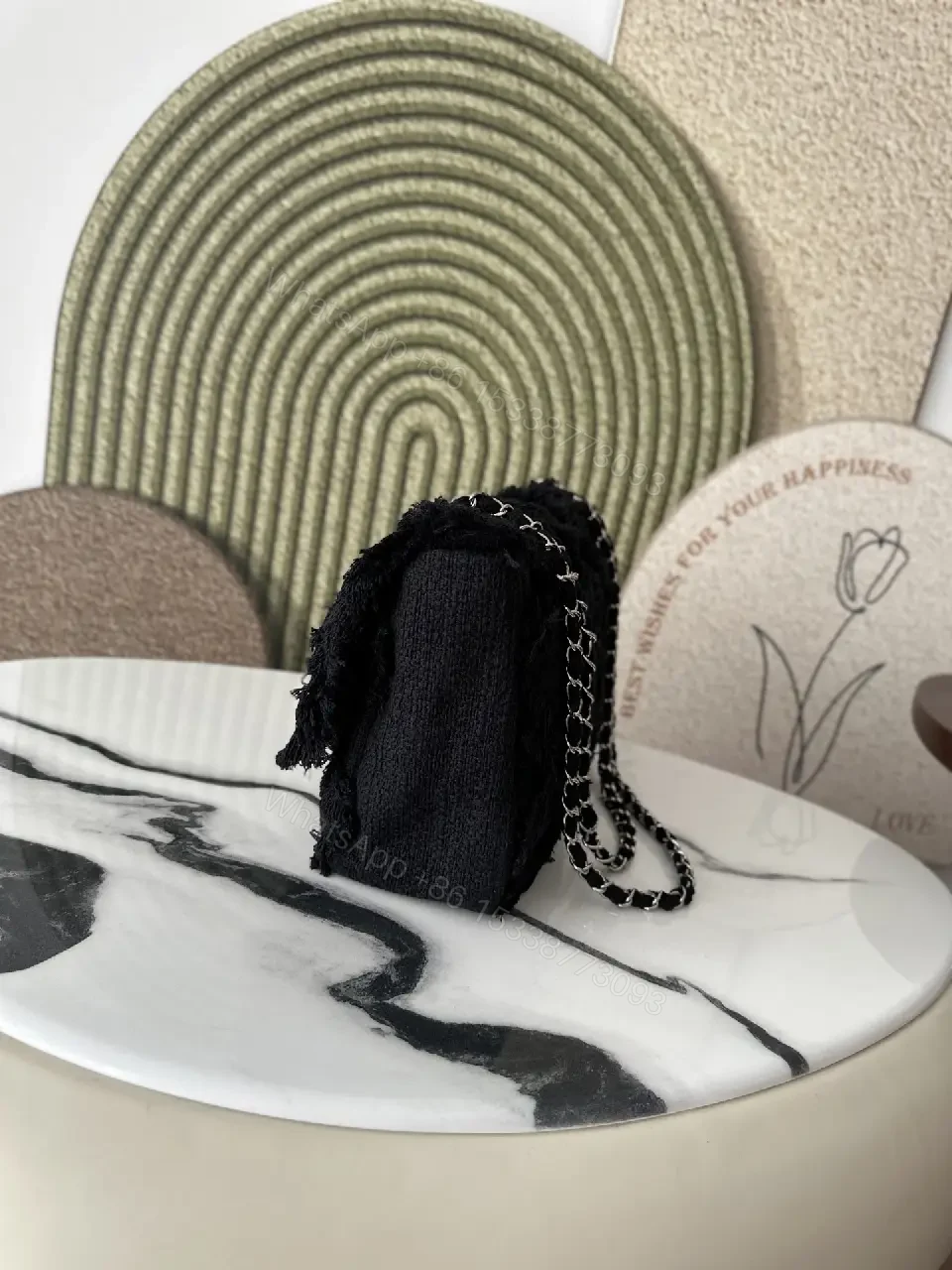 View 5 of Black Lace Wallet Clutch — Elegant Evening Compact, Double-C C hardware