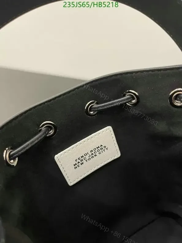 View 8 of Fendi Mon Tresor Mini Bucket Bag Knockoff Black and White – Stylish Leather Bucket
