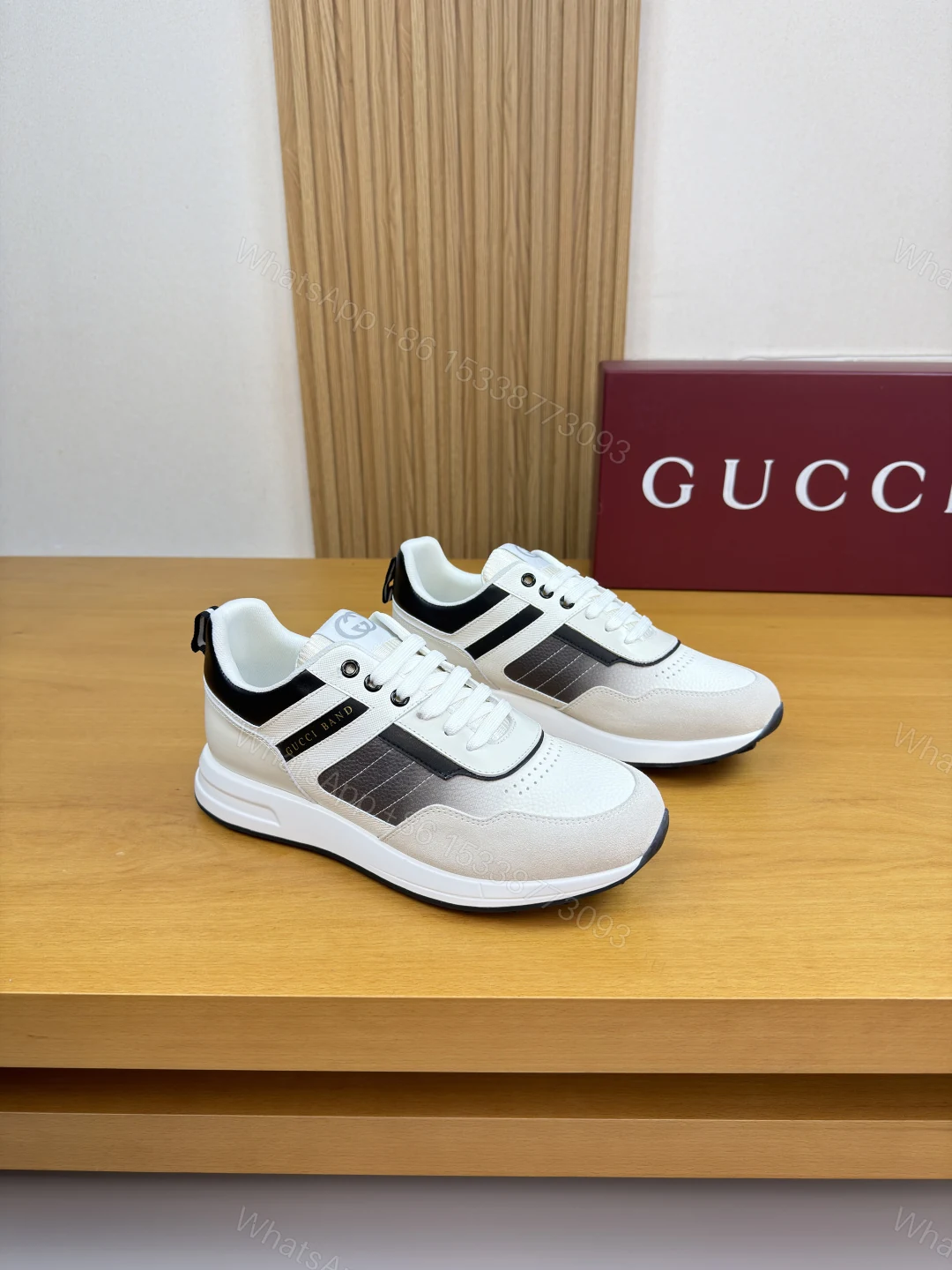 GUCCI 一比一男款撞色拼接運動鞋 輕量休閒跑鞋 百搭款 — view 1