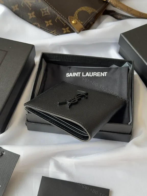 View 8 of Chic Leather Wallet: Subtle Saint Laurent-Inspired Luxury
