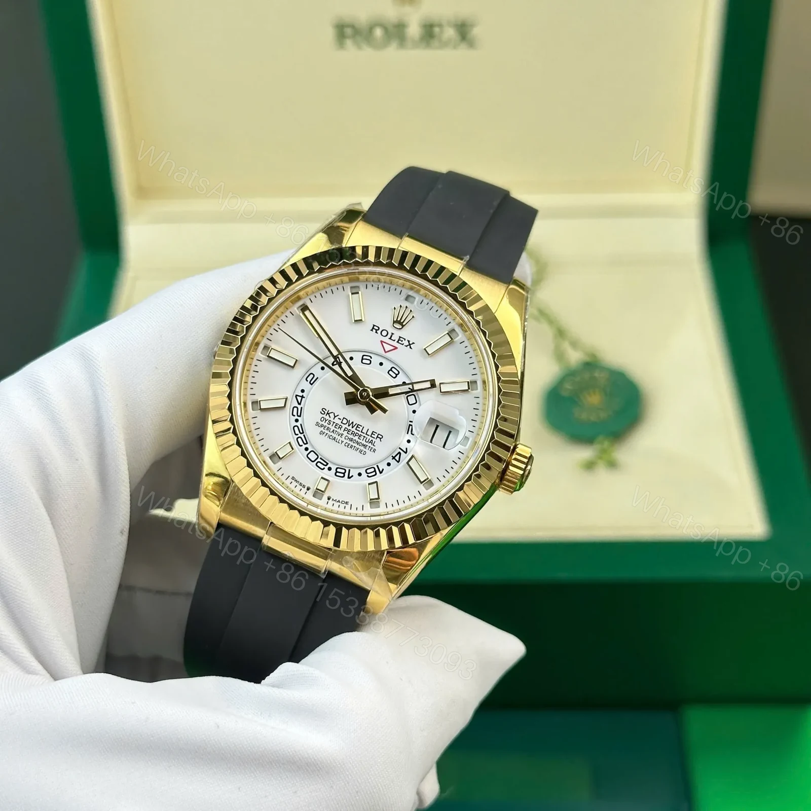 View 3 of Replica Rolex Sky-Dweller White Dial 326238