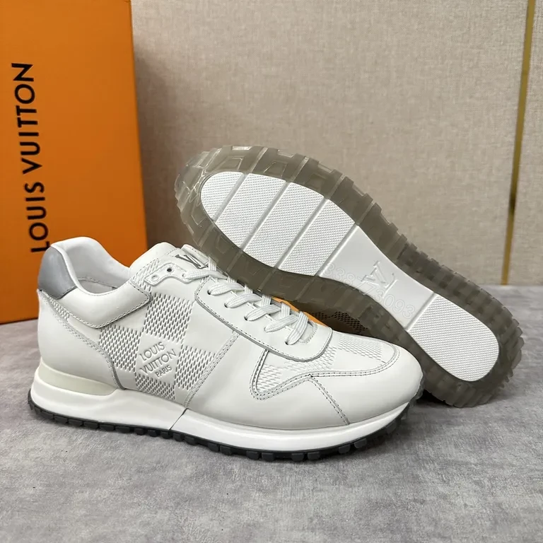 View 2 of White Leather LV-Inspired Sneaker â€“ Luxe Everyday Comfort