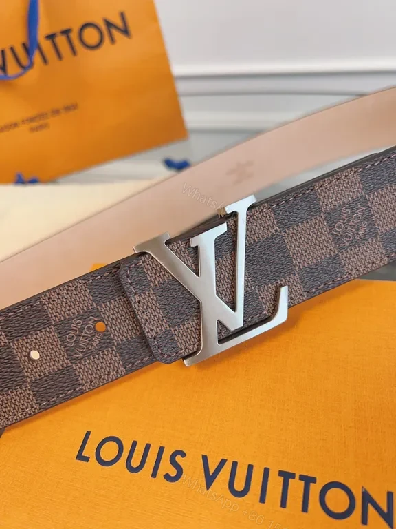 View 9 of Damier Canvas LV Belt: Classic Signature Hardware Belt