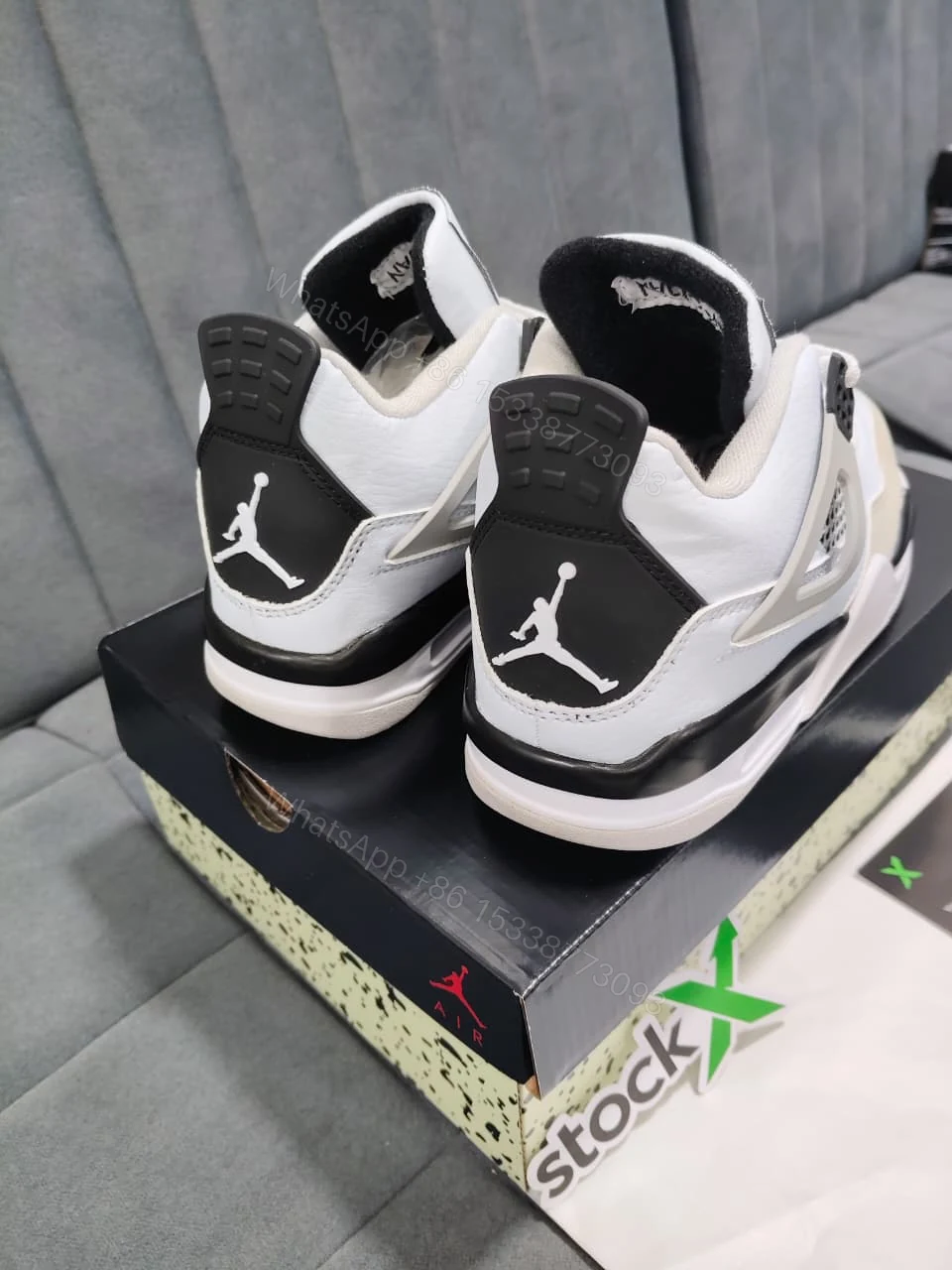 View 4 of FIRST COPY JORDAN RETRO 4 MILITARY BLACK FOR GIRLS