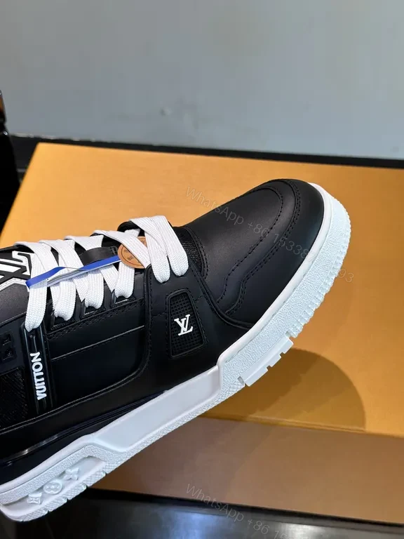 View 3 of Louis Vuitton-Inspired Panelled High-Tops: Luxury Streetwear Sneakers