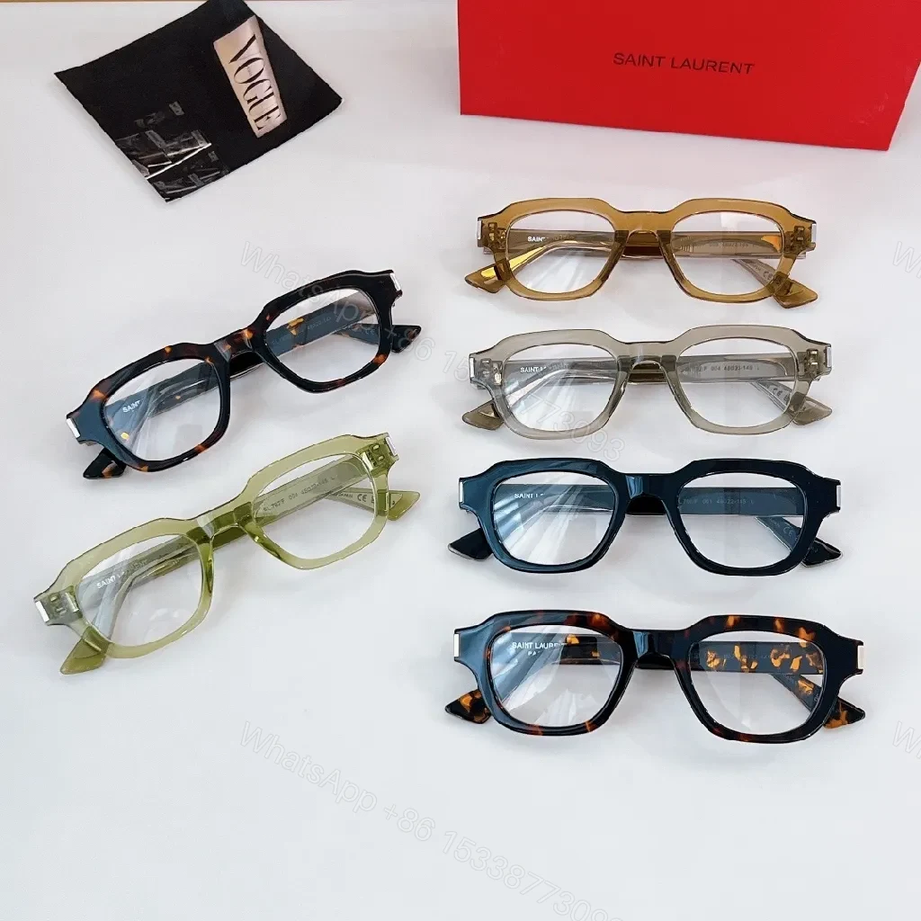 View 3 of Taupe Transparent Frames with Luxe Saint Laurent Accent