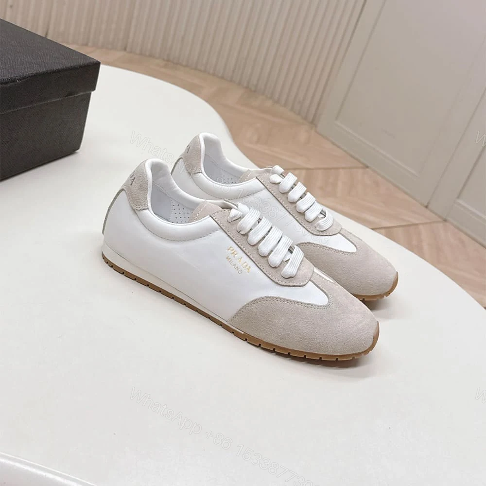 View 2 of PRADA Nappa leather and suede sneakers