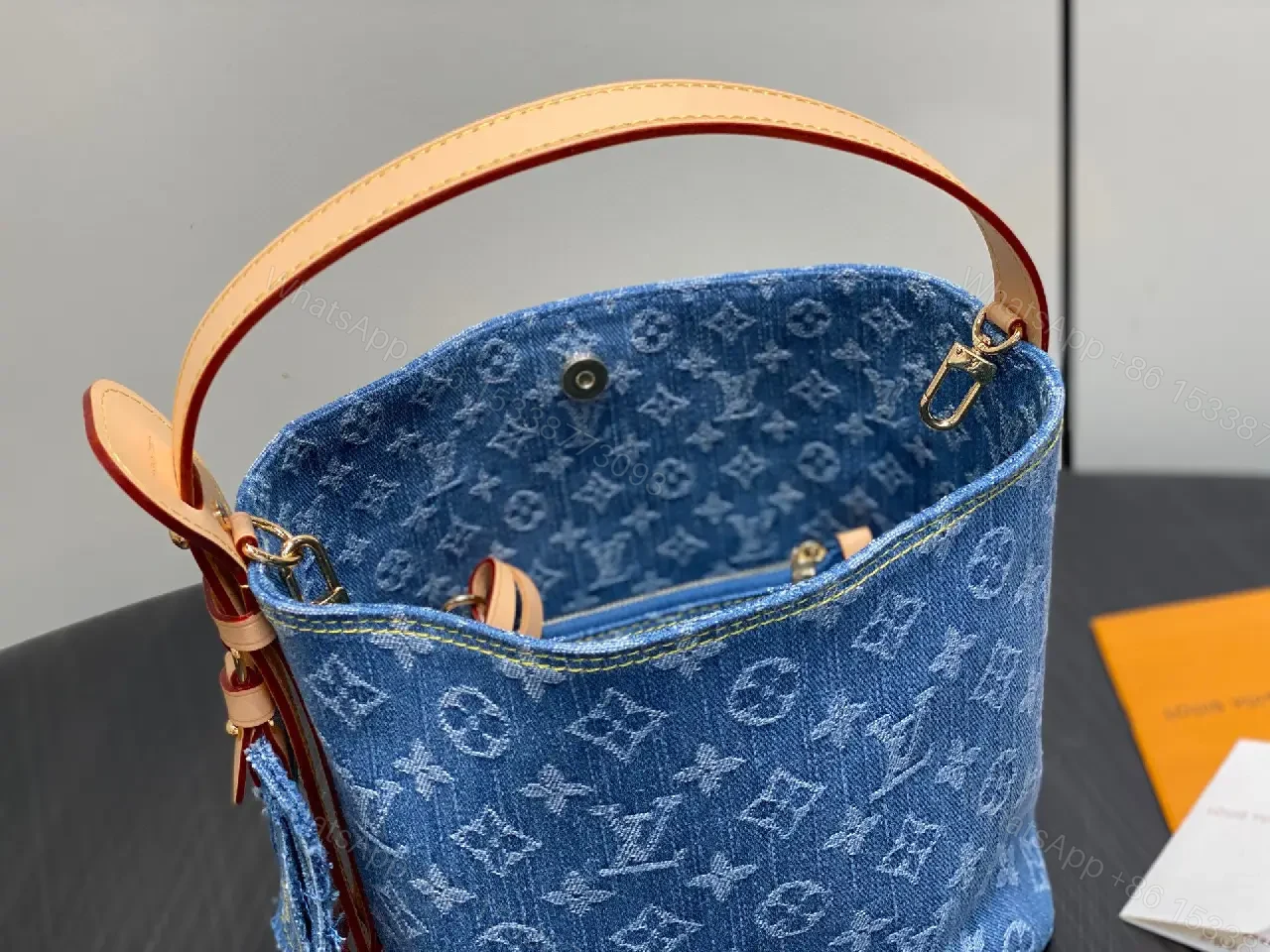 View 2 of Denim Monogram Mini Satchel: Modern Luxe, Day-to-Night