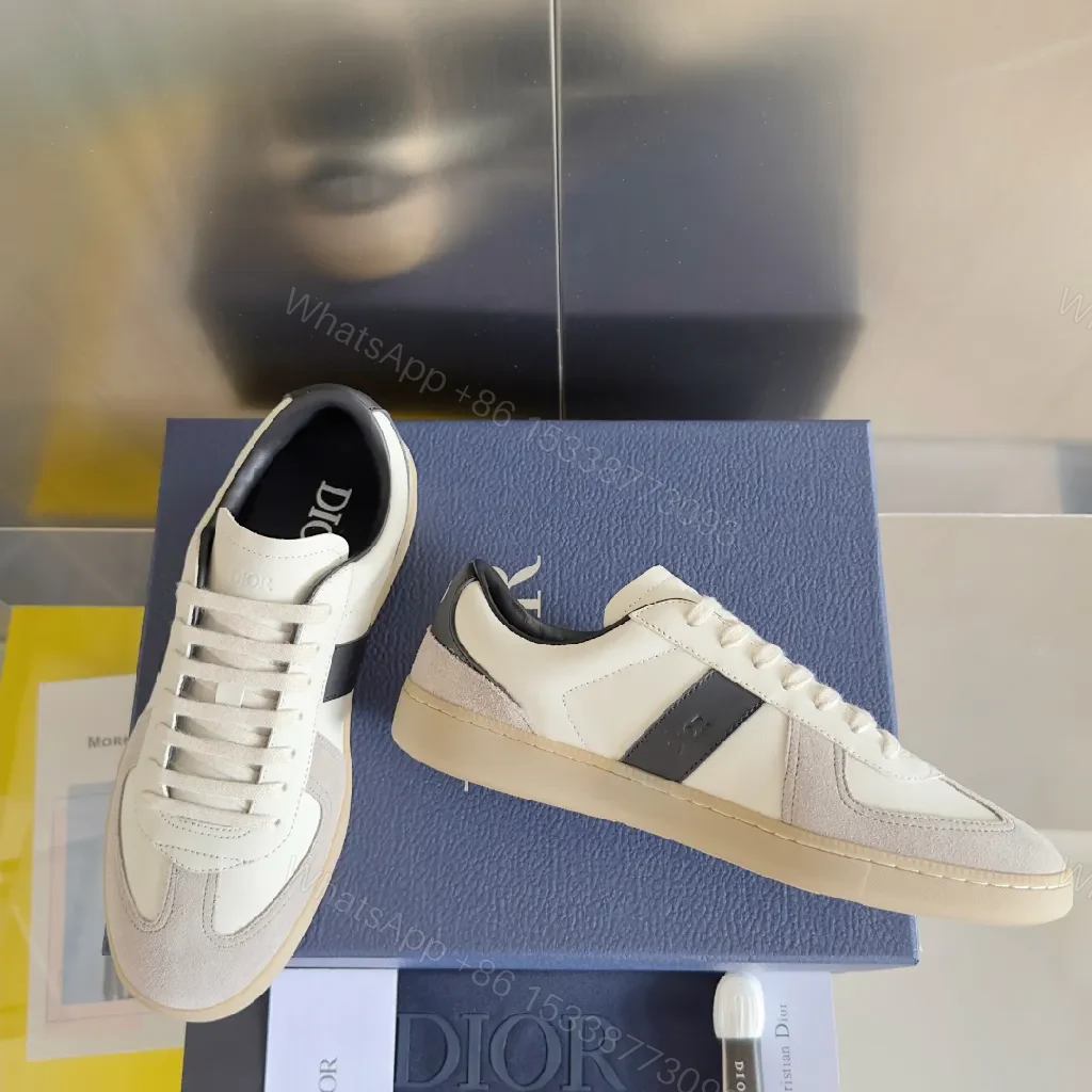 View 3 of Cream Leather-Trim Luxe High-Top: Durable Designer Sneaker