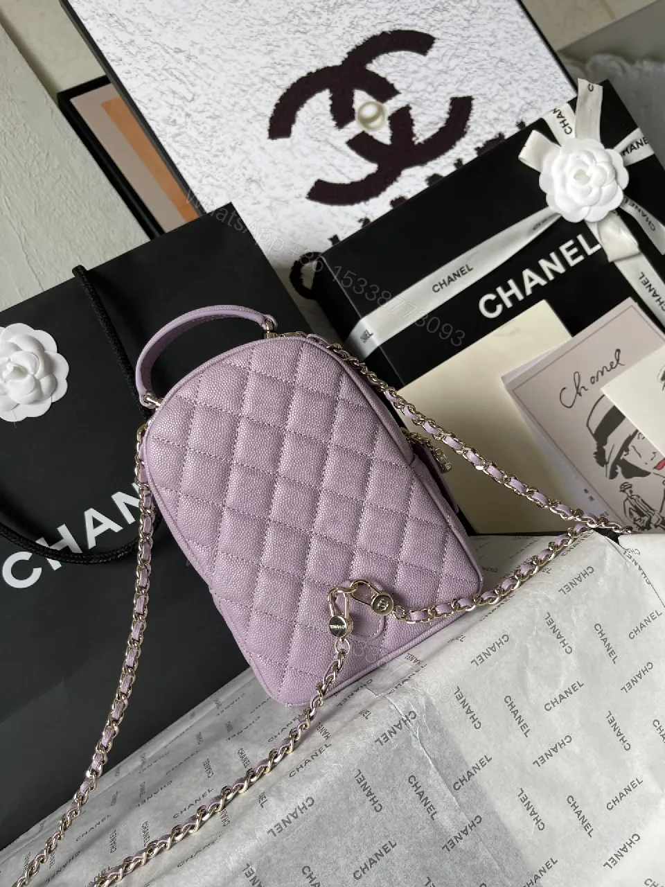 View 7 of Lavender Quilted Mini Crossbody — Luxe Everyday Bag
