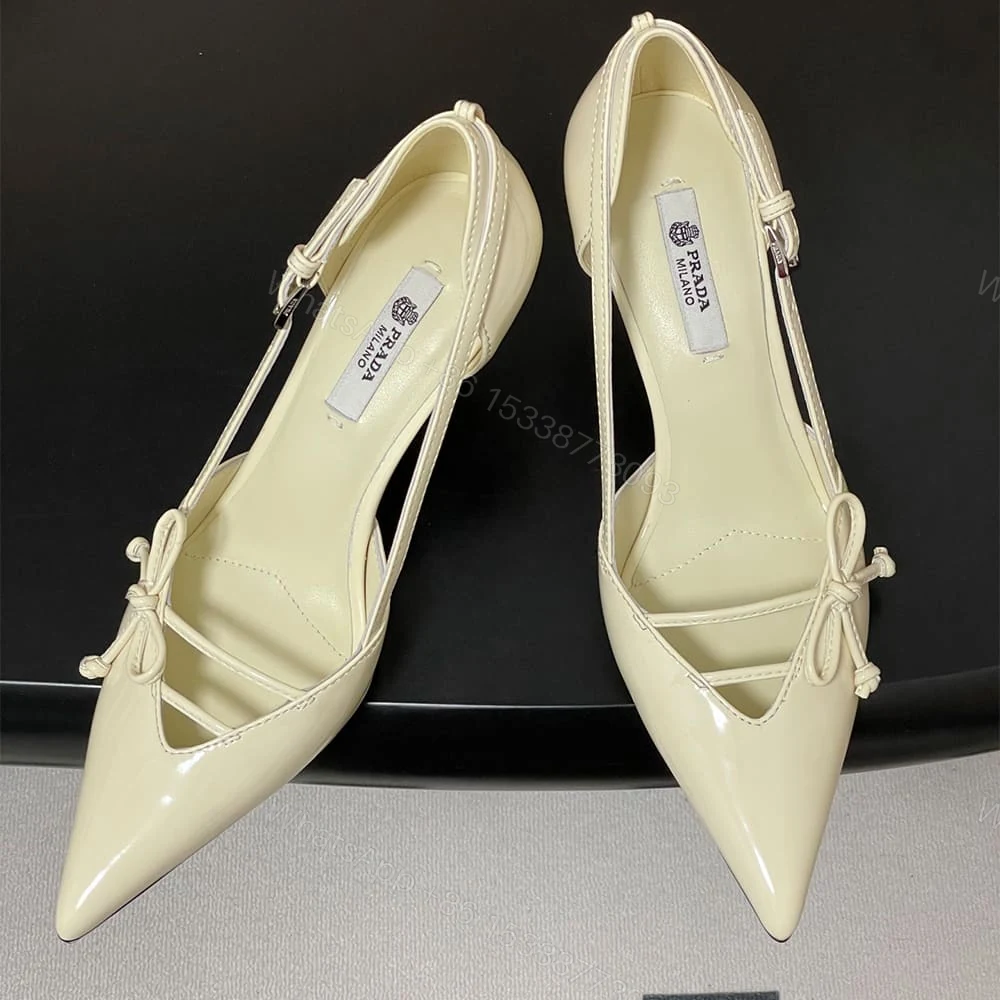 View 5 of Prada Open-side leather pumps