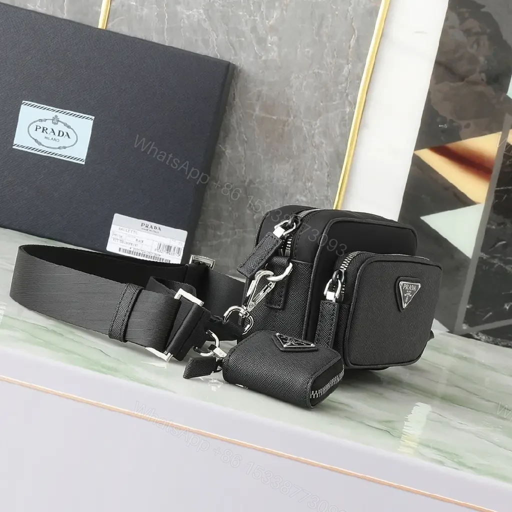 View 3 of Black Textured Crossbody: Luxe-Detail Everyday Carry