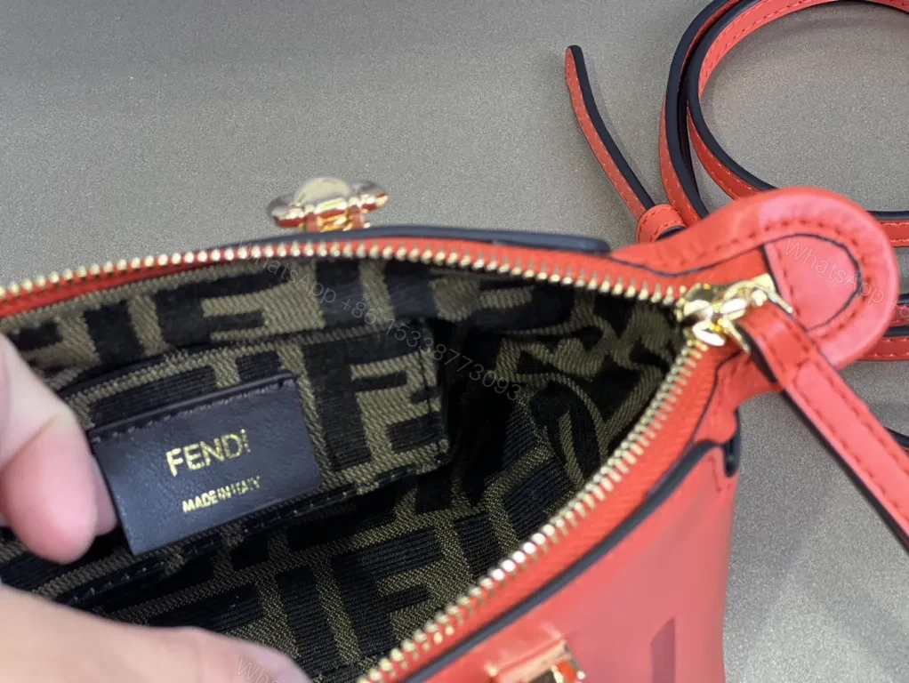 View 8 of Coral Mini Luxe Tote: Sculpted Logo, Gold Hardware