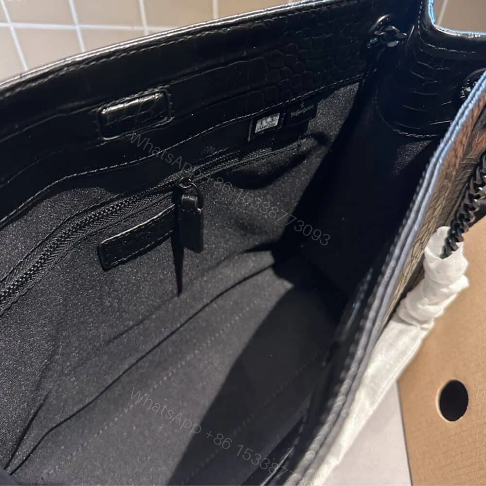View 5 of Saint Laurent Niki Shopping Bag In Embossed Black 33Cm