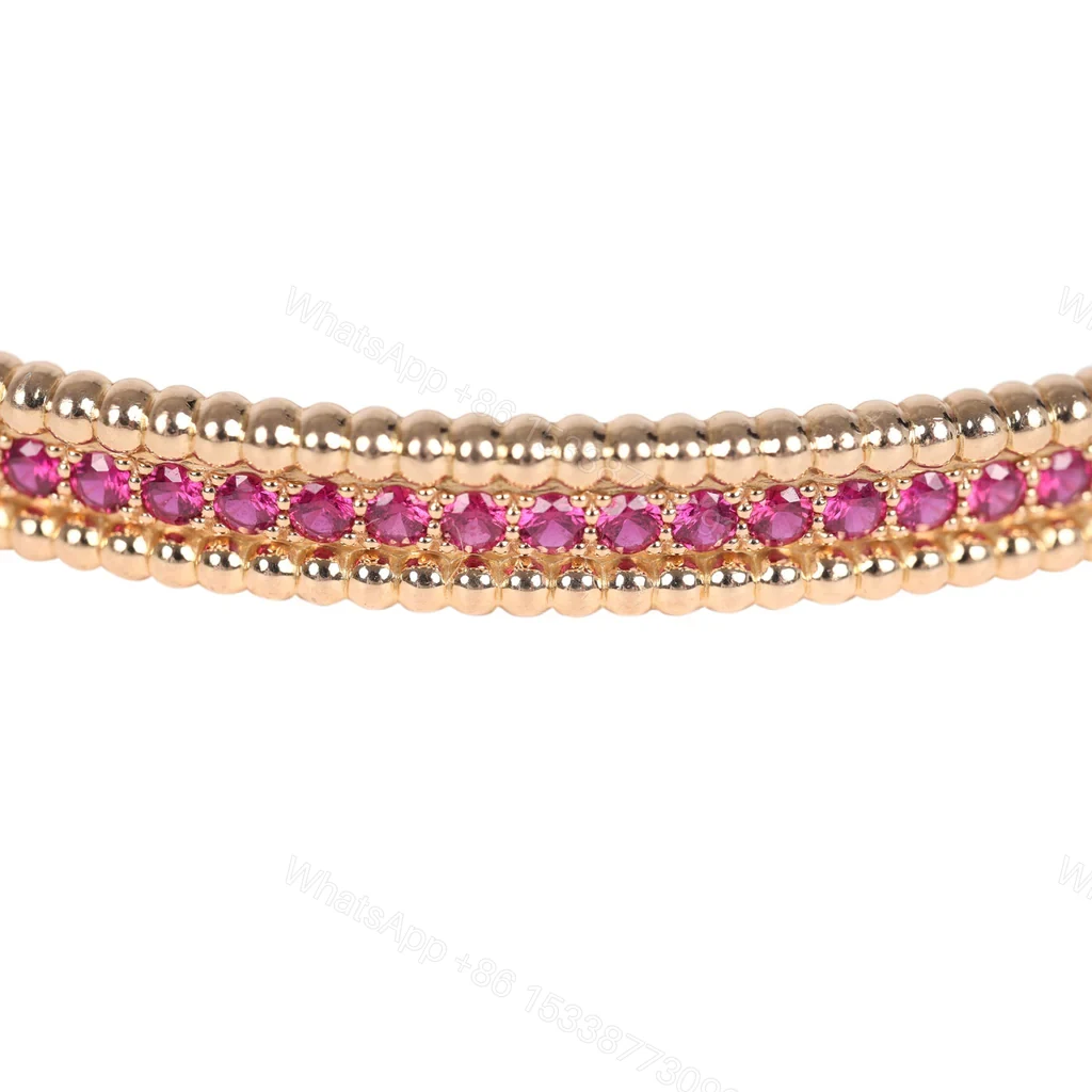 View 3 of Van Cleef Arpels Perlee Ruby Diamonds Bracelet 18K Rose Gold