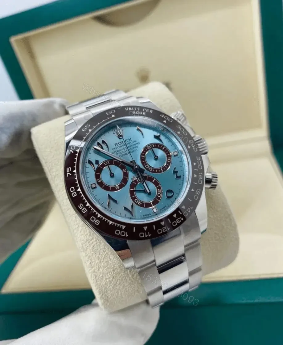 View 10 of Replica Rolex Daytona Ice Blue Arabic Dial Platinum Watch