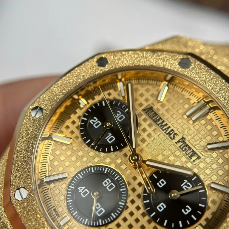 View 8 of Audemars Piguet Royal Oak Chronograph Frosted Gold 26240 Super Clone Yellow Dial