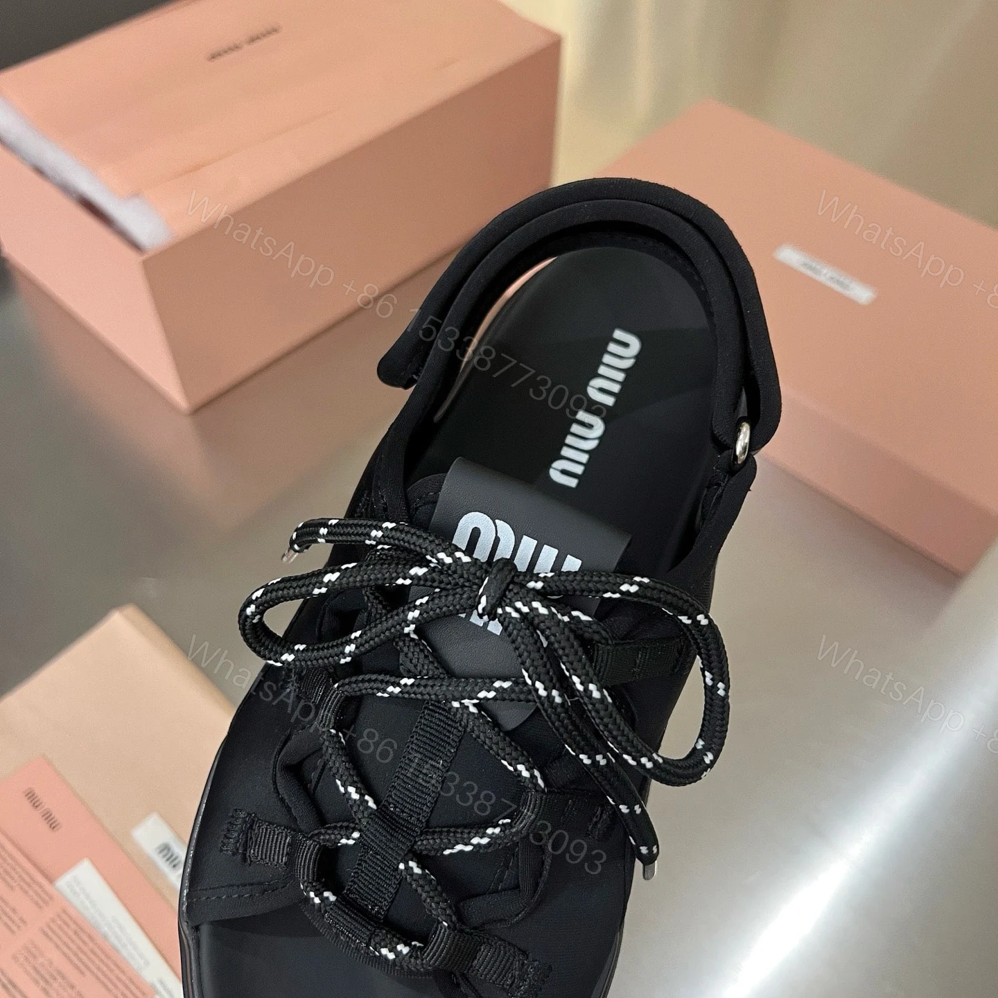 View 9 of MIUMIU CHUNKY NEOPRENE SANDALS BLACK 5X418E 30K F0002 F 050