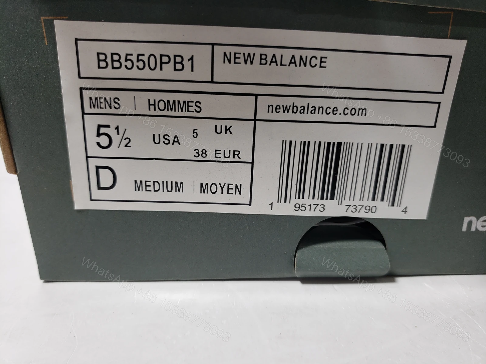 View 7 of New Balance 550 White Grey BB550PB/BB550PB1