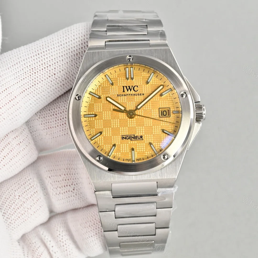 IWC Ingenieur Yellow Replica 40MM Premium Steel Bracelet Edition RG-IWC-INGENIEUR-YELLOW-40 — view 1