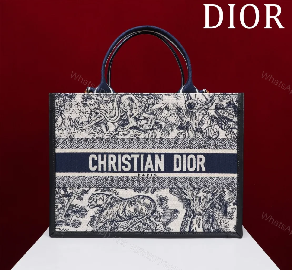 View 8 of Bold Navy Ivory Tapestry Tote: Signature Logo Carryall