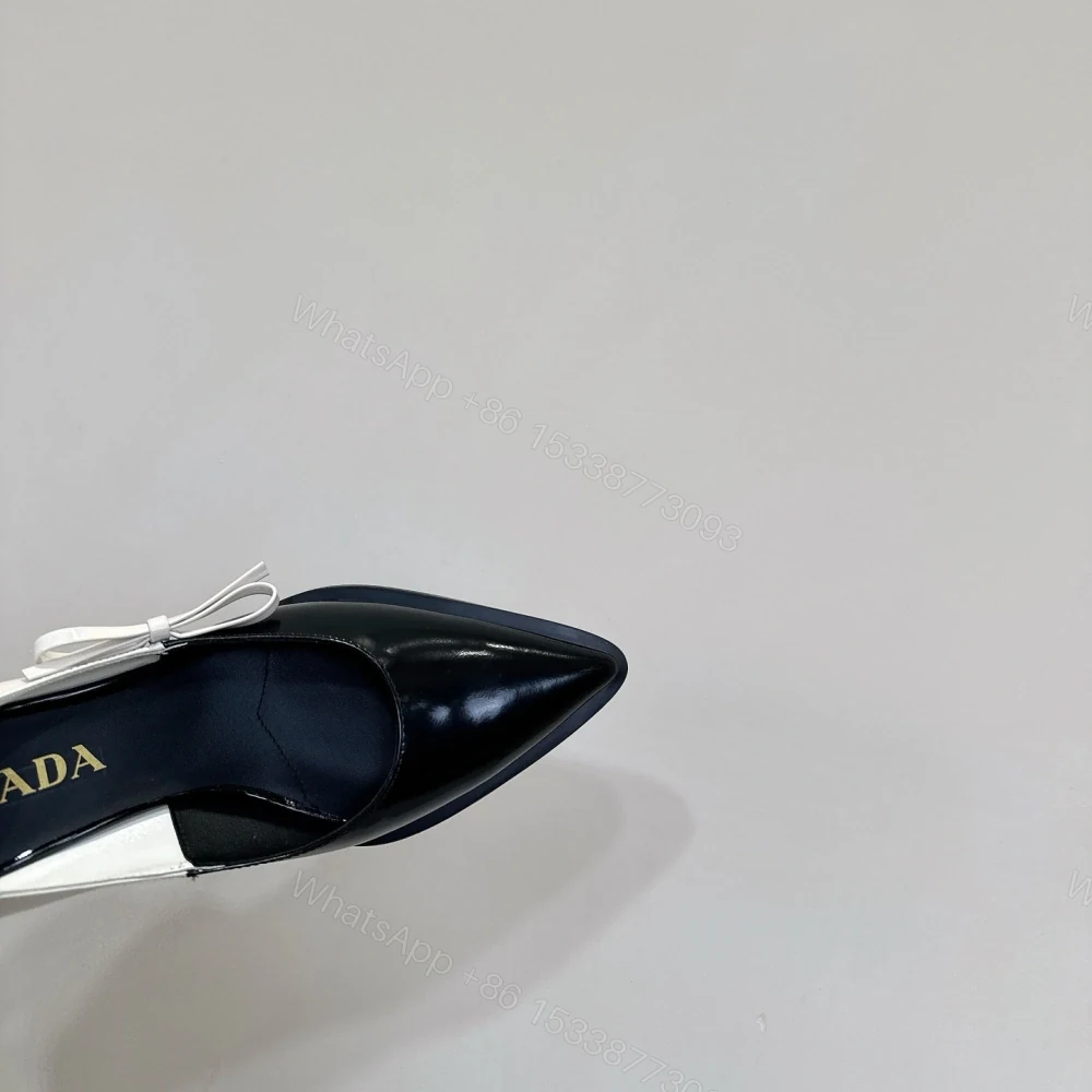 View 8 of 高仿Prada*1I751A尖頭錐形跟高踭鞋5.5CM黑白色免檢版