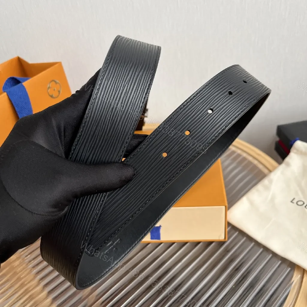 View 4 of Textured Leather Belt: Luxe Metal Buckle, Unisex Style