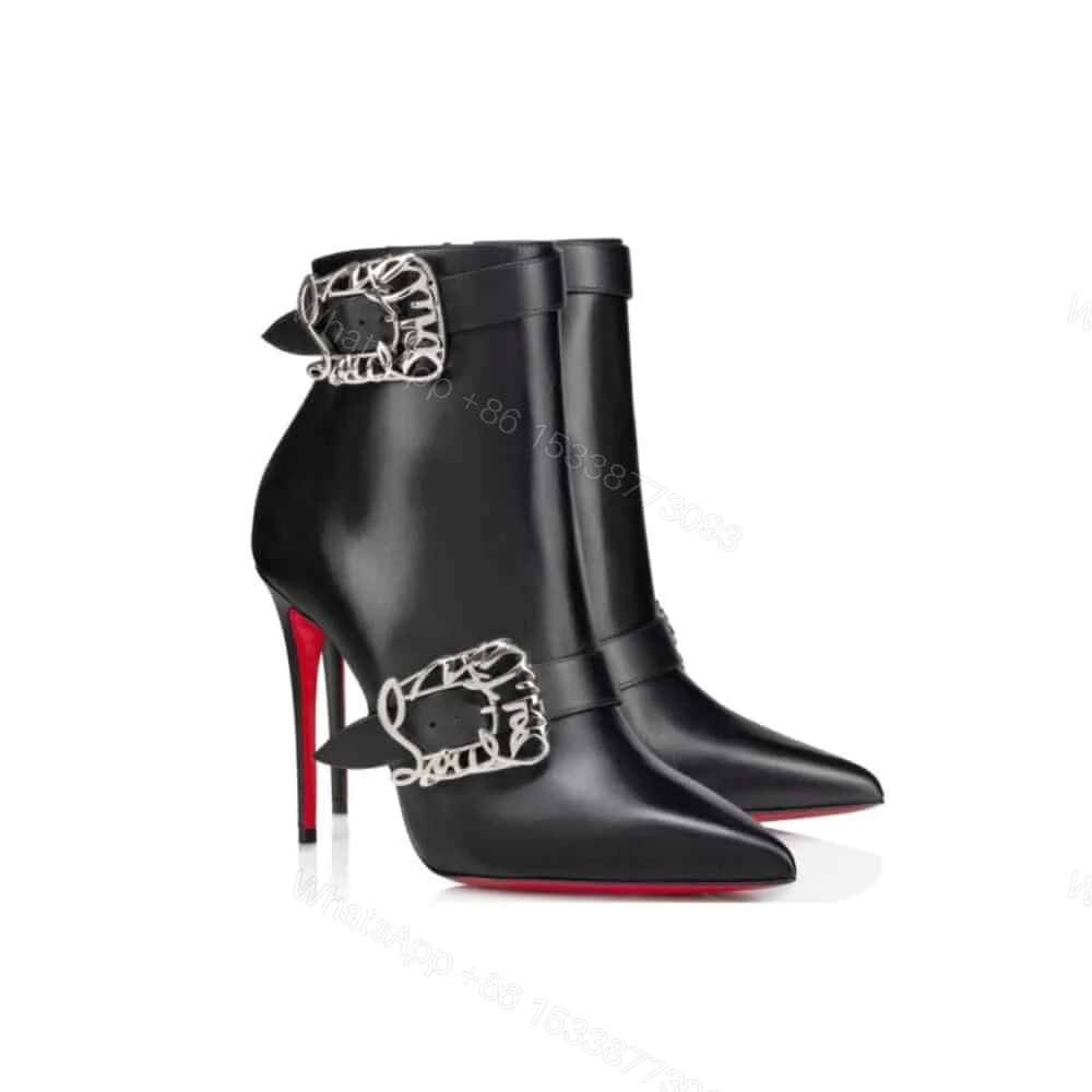View 8 of CHRISTIAN LOUBOUTIN GIDDYLINA 100 LEATHER ANKLE BOOTS BLACK P00992472