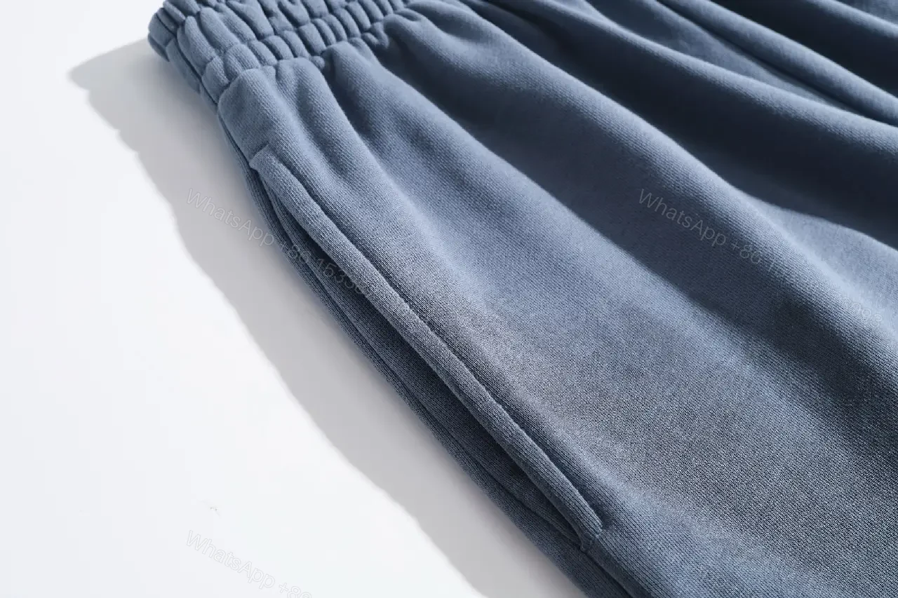 View 5 of Blue Denim Cotton Shorts Free Elastic Waist Balenciaga Style