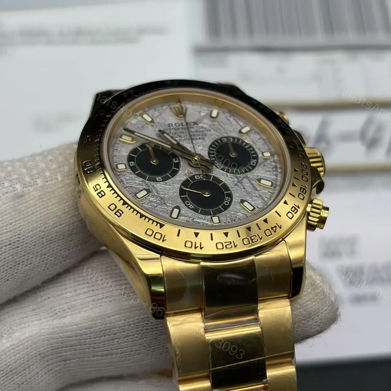 View 5 of Super Replica Rolex Cosmograph Daytona “Meteorite” 116508 Gold