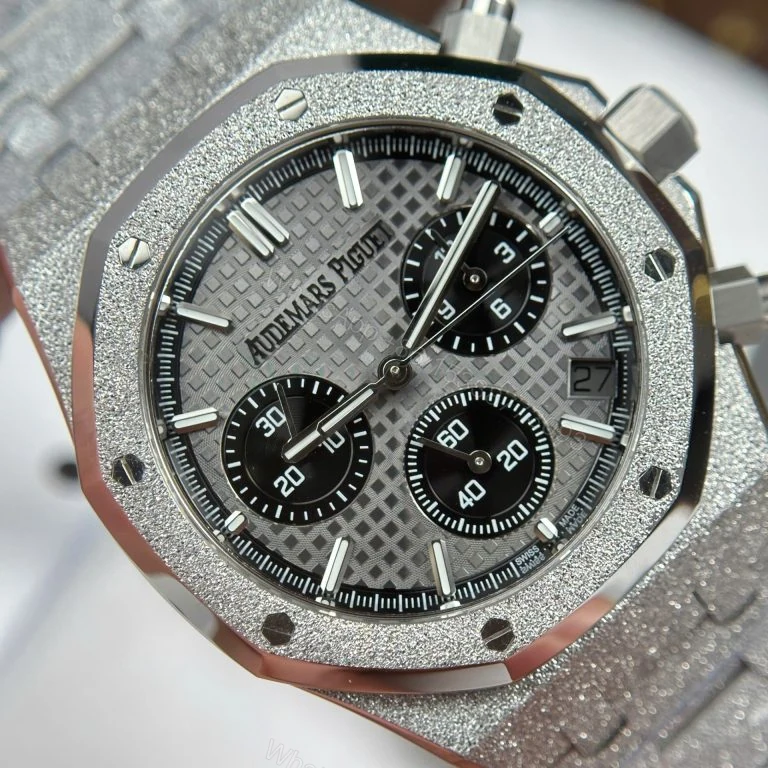 View 7 of Audemars Piguet Royal Oak Chronograph Frosted Gold 26240 Super Clone Gray Dial