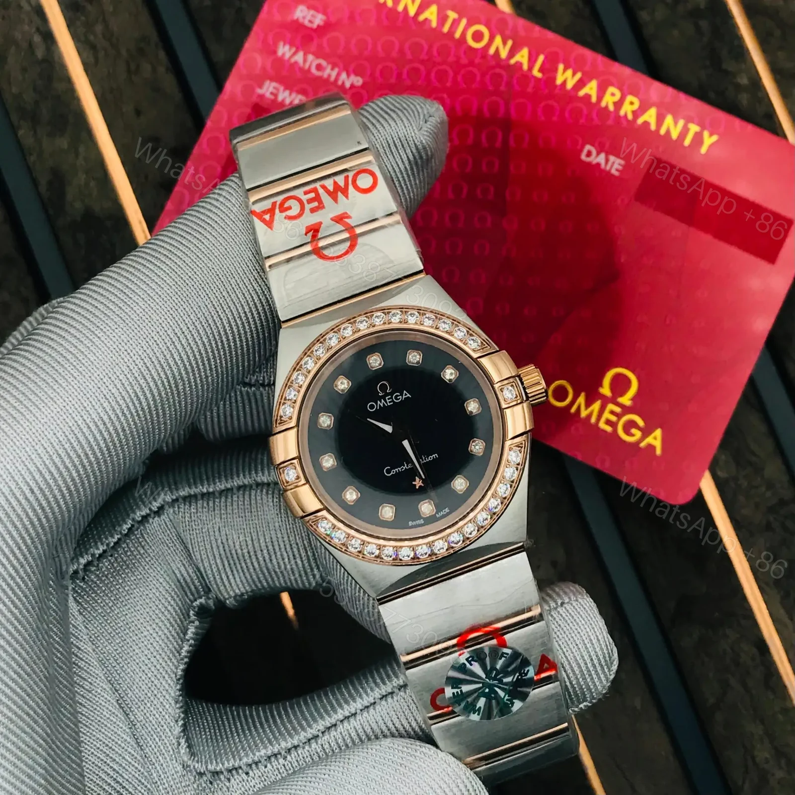 Omega Brown Diamonds Stainless Steel Constellation — view 1