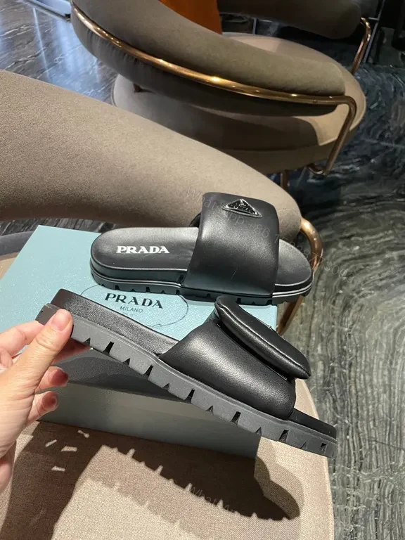 View 7 of Prada Black Leather Slide: Sleek, All-Day Comfort