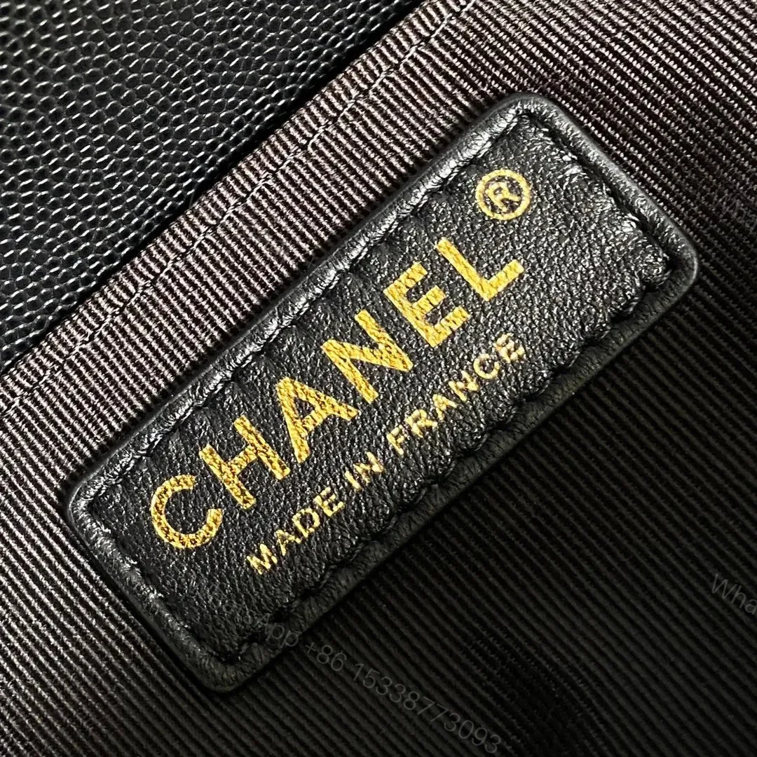 View 4 of CHANEL MEDIUM 25 BOY BAG IN BLACK LAMBSKIN GOLD HARDWARE