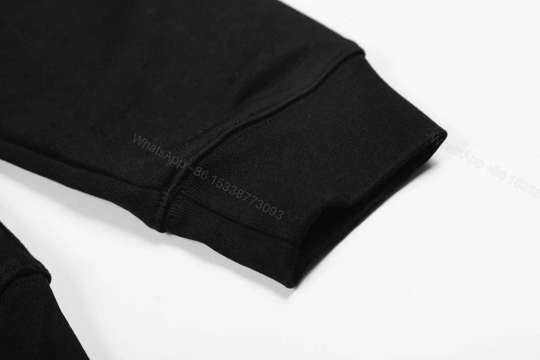 View 10 of Black Cotton-Blend Minimalist Sweatshirt with Elevated Comfort